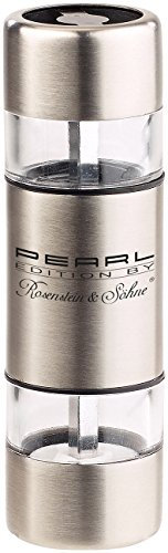 PEARL Salz und Pfeffer Mühle: 2in1-Mini-Salz- und Pfeffermühle aus Edelstahl mit 2 Keramikmahlwerken (Mini und Pfeffer Mühle, Pfeffermühle klein, Küchenhelfer)