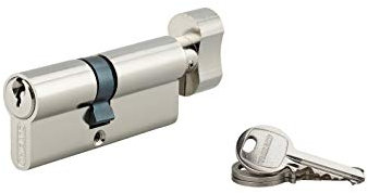 Cilindro europeo per serratura a pomolo SA 40Bx30mm, anti estrazione, nichel, 3 chiavi - THIRARD