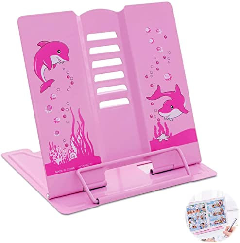 Buchständer, Leseständer, buchständer Schule, für Küche und Büro als Kochbuchhalter und Leseständer Buchstütze (Rosa)