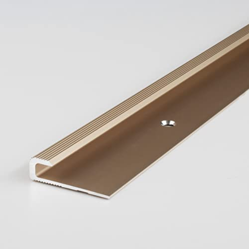 PROVISTON | Profil de finition | Aluminium anodisé | 30 x 5 x 1000 mm | Bronze clair | À visser | Profil à emboîter pour sol stratifié | Profil d'arrêt | 1 pièce