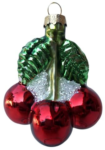 Kirschen rot Obst Cherry Weihnachtsbaumkugel Glas Christbaumschmuck Weihnachten