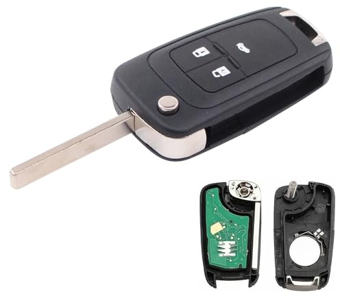 Schlüssel Fernbedienung Funkschlüssel Klappschlüssel 3 Tasten Autoschlüssel Sendeeinheit ID46 433Mhz mit elektronische Karte Schlüsselgehäuse Fräsen für Astra J GTC Insignia A Sports Tourer Cascada