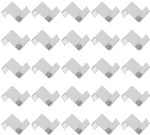 uxcell 75pcs Glass Clips, Greenhouse Glazing Clips Stainless Steel Z Type Clips Glass Panel Fixing Clips for Greenhouse Glass Fixing Replacement