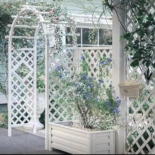 NILZA Arche en Bois Pergola Plantes Grimpantes Arche À Rosiers, Arche Jardin Extérieure Arche De Jardin, Arceau À Rosiers Arche Mariage, Ésistant Aux Intempéries (Color : B, Size : L-Shaped Feet W12