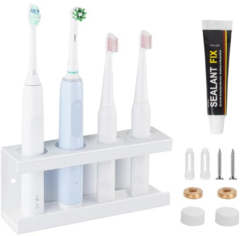 VINEST Zahnbürstenhalter Elektrische Zahnbürste, Edelstahl Zahnbürstenhalter Wand, Toothbrush Holder mit Kieselgur Grundplatte, Zahnputzbecherhalter Ohne Bohren oder Stanzen für Badezimmer Küchen