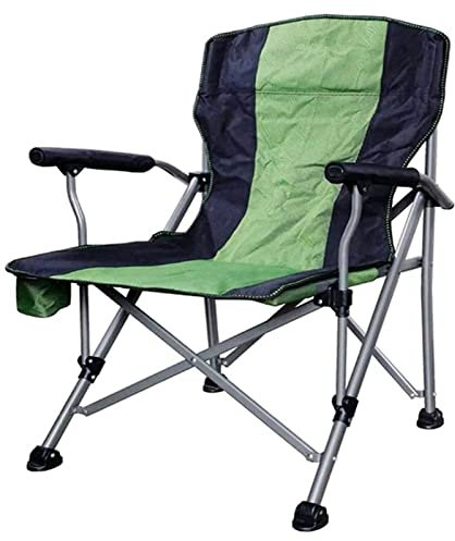 XETDN Angelstuhl, zusammenklappbar, atmungsaktives Netzgewebe, Aluminium-Stützrahmen, klappbarer Campingstuhl mit hoher Rückenlehne und Getränkehalter (grün)