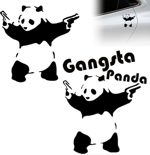 2 Stück Autoaufkleber, Panda-Aufkleber, Auto-Tier-Aufkleber, lustige Autoaufkleber, Fahrradaufkleber, LKW-Aufkleber