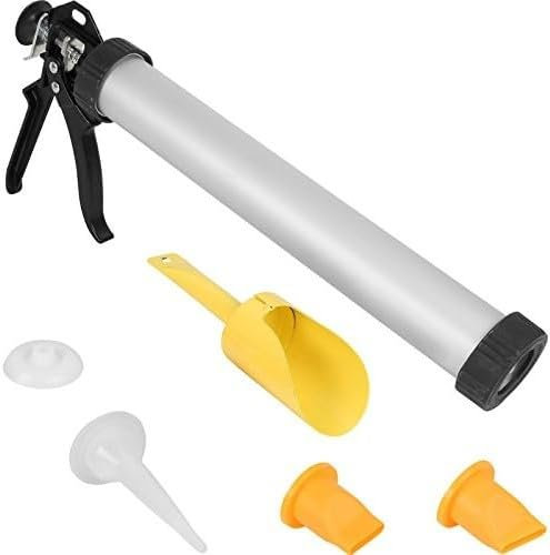 Professional Mortar & Grouting Gun Set Pointing Grouting for Brick Paving Wall Floors Tile Gaps Cement Applicator Tool with Nozzles & Plunger