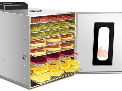QIANMEI 8-Trays Food Dehydrator, Food Dryer With Digital Timer And Temperature Control, For Beef Herb Fruit Vegetable Home Use