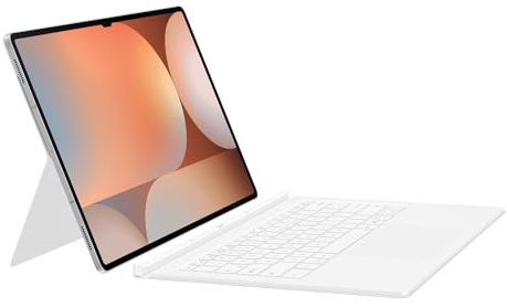 Samsung Book Cover Keyboard Custodia per tablet con tastiera retroilluminata per Galaxy Tab S9 Ultra | Tab S10 Ultra, Bianco