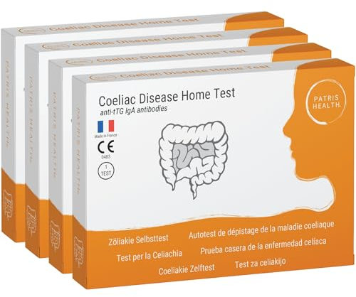 2x Patris Health® Test per la Celiachia - Rileva anticorpi di tipo IgA contro alla transglutamitasi tissutale (tTG-IgA)