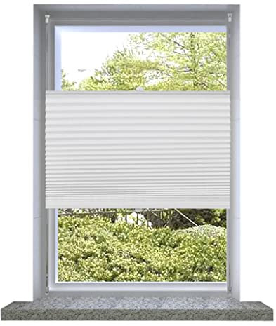 Rollo,doppelrolle,Plissee Faltrollo Rollo Plisseerollo 100x150cm WeißGeeignet für Schlafzimmer Badezimmer Fenster