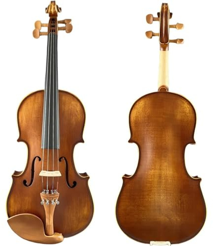 Geige Anfänger Solides, Halbhandgefertigtes 4/4-Geigenmusikinstrument Mit Geigenkoffer Und Bogen