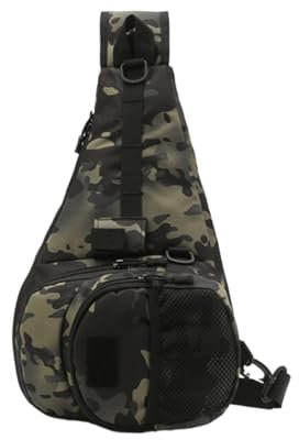 Bvizyelck Angel-Sling-Pack,Angel-Sling-Tasche | Ausrüstungshalter Schulteraufbewahrung Tackle Bag Outdoor,Verstellbare Angel-Werkzeugtasche, Sling-Rucksack für Reisen, Camping