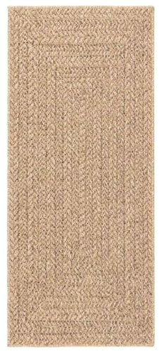 vidaXL Teppich, Läufer Jute-Optik Indoor Outdoor, Teppich UV-beständig für Terrasse Balkon Garten Wohnzimmer, Küchenteppich, Beige 80x200cm