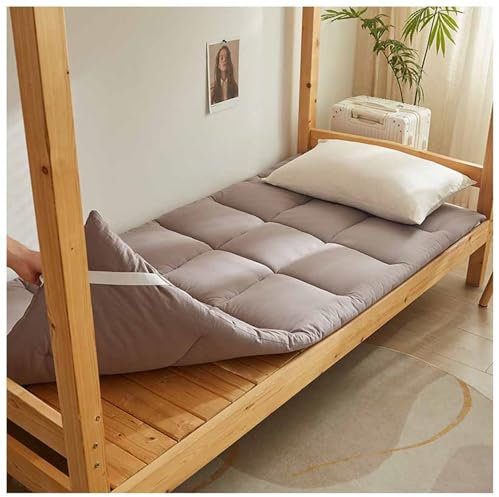 Japanische Futon-Matratze, Bodenmatratze, verdickt, weich, Klappbett, tragbare Reisematratze für Wohnzimmer, Innen- und Außenbereich, Grau, 200 x 220 cm