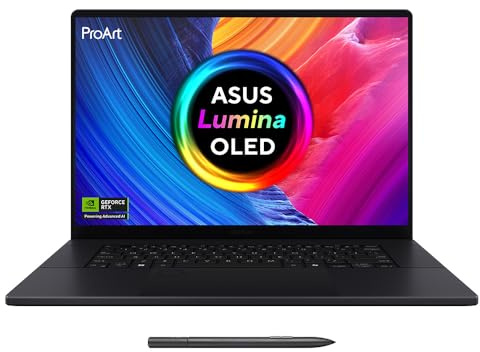 ASUS ProArt 16 OLED H7606WP Laptop | 16.0” 3K OLED Touchscreen | CoPilot+ PC | AMD Ryzen AI 9 HX 370 | NVIDIA GeForce RTX 5070 | 64GB RAM | 4TB PCIe SSD | Backlit Keyboard | Windows 11