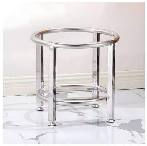 Scaffale per pentole in acciaio inossidabile con staffa rotonda multifunzionale per isolamento secchio per piante, mensola per bombola a gas, resistente per cucina e hotel (55 x 38 cm)