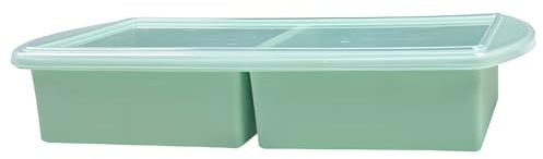 Moldes de silicona para congelador, 2 tazas, bandejas antiadherentes para preparar sopas, salsas, batidos y postres, fácil liberación, aptos para lavavajillas, sin BPA (verde, 500 ml)