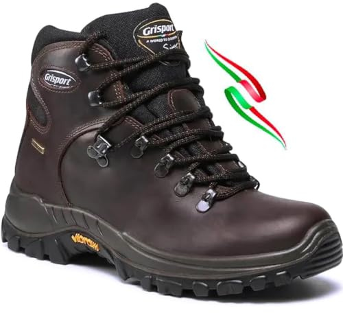 Grisport vandringskängor herr WOLF TREK vattentäta membran GRITEX vandringsstövlar botten VIBRAM, Brun, 41 EU