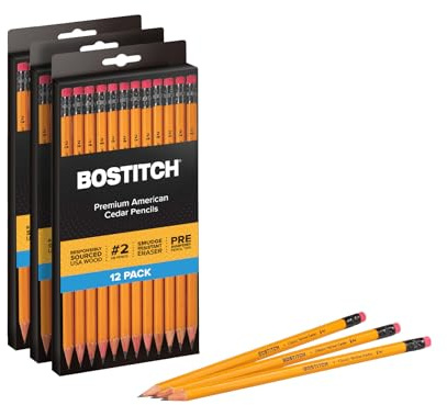 Bostitch Office Premium #2 Pencils, American Cedar Wood, Pre-Sharpened, HB Graphite, 36-Pack
