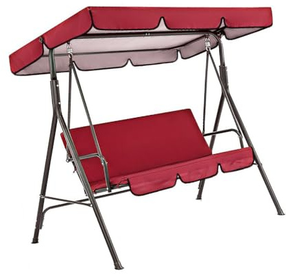 Zambuph 3-Person Swing Top Seat Cover Sun Shadow Canopy Outdoor Patio Lawn Hammock Dust-proof Replacement Awning Protector