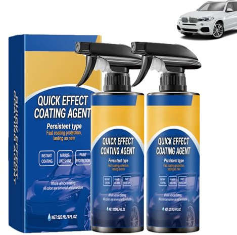 Quick Effect Coating Agent,2 Pièces Quick Effect Coating Agent for Car,Spray de Revêtement de Voiture Protection 3 en 1,Revêtement en Céramique de Voiture,Convient à Plupart des Surfaces Automobiles