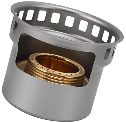 Asixxsix Alcohol Stove, Mini Lightweight Copper Alcohol Burner with Sealing Ring and Extended Handle, Concentrated Energy Combustion Camping Cookware Set, Convenient and Fast (Gray)