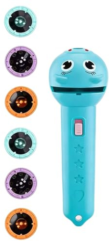 Educational Kids Projector Flashlight Toy with 6 Slides 48 Cartoon Images for Early Learning and Cognitive Development Children ' s Educational