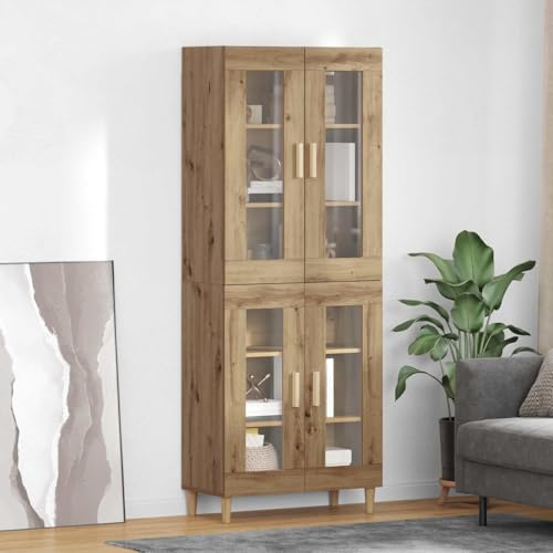 Arborthrum Highboard Sideboard Home Organiser Side Cabinet Storage Cabinet Cupboard Bedroom, Living Room, Home Office Funitures Artisan Oak 69.5 x 34 x 180 cm Engineered Wood