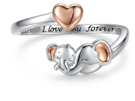 CUPENDA Kolibri/Highland Rind/Corgi/Elefanten/Haifisch Ring 925er Sterlingsilber Tier Verstellbarer Offener Daumen Ring Tier Schmuck Geschenk für Damen