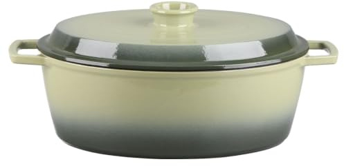 Cazuela de Hierro Fundido Ovalado Masseiron Olivine, 33 cm
