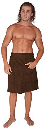 Bastukilt för män | Kardborreband & elastiskt band | 100% ekologisk bomullsfrotté, Färg: Hasselbrun, Storlek: XS