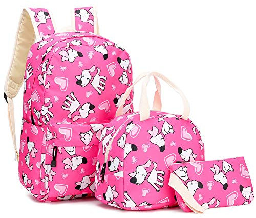NANANA Mochila para Niños de la Escuela, Perrito Mochila Escolar para Niñas Adolescentes, Mochila de Viaje para Niña Impermeable Y Sin Decoloración, 16.7x11.8x5.5 Pulgadas