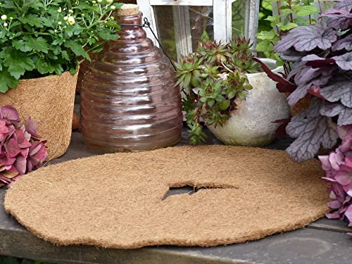 Novatool Kokos-Mulchscheiben Ø 37cm Kokos-Matte mit Loch Kübelabdeckung Ganzjährig für Topfpflanzen Winterschutz-Pflanze Pflanzenschutz Abdeckscheibe Frostschutz