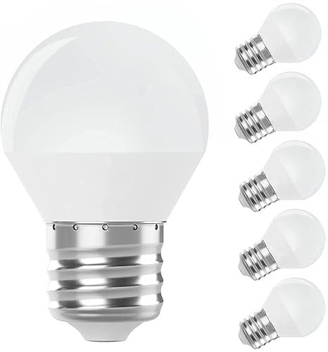 Lampadine a LED E27 G45 6W, Luce Naturale 4200K Attacco Grande Bulbo Piccolo,Base Classic Risparmio Energetico(Equivalenti a 40W), Non Dimmeriabile Nessun Sfarfallio, Pacco da 6