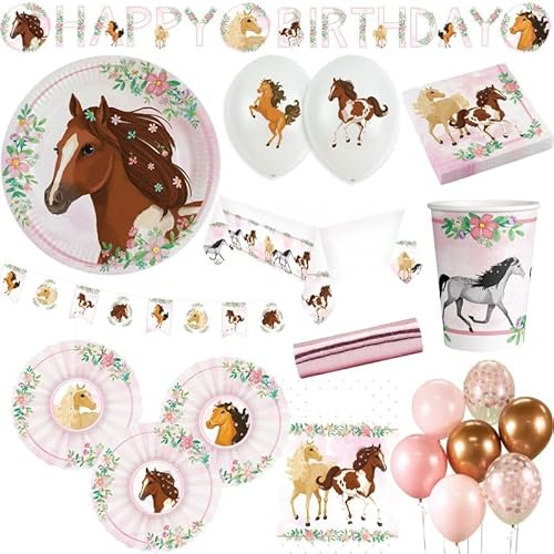 Playflip Pferde Geburtstagsdeko Partyset Beautiful Horse Geburtstag