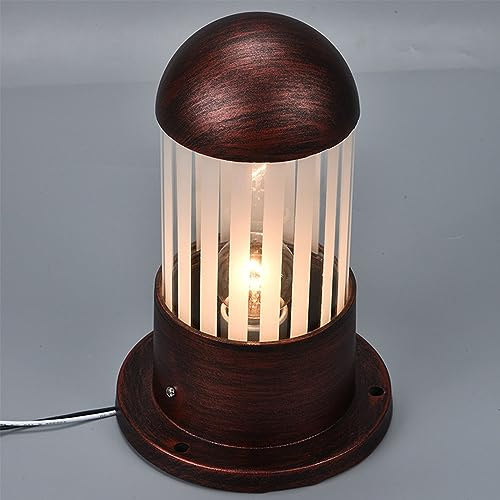 Mengjay Lámpara Columna Bolardo Exteriores Aluminio Luces de Pedestal Moderno Lámpara de Exterio Luces de Tapa de Poste Luces para Exterior Jardín Impermeable Cuadrad Lámpara de Pie Exterior