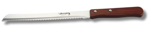 Keroppa Cuchillo para Pan Essential Cheff Roble Cuchillo Panadero Fruta, Acero Inoxidable Uso Doméstico Hoja 18cm Mango Ergonómico Fabricado en España Corte Preciso