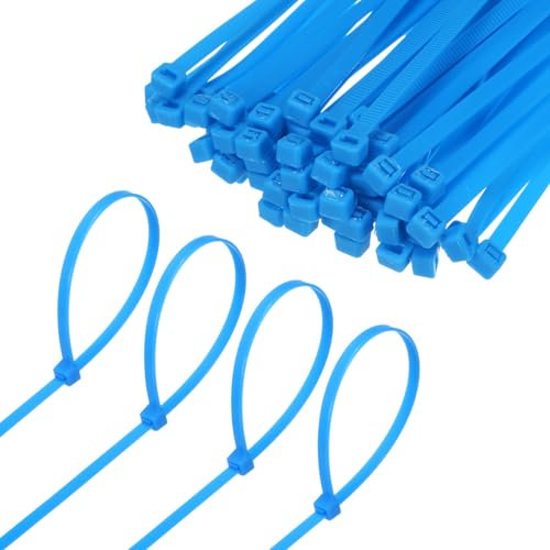 M METERXITY 100 Pcs Colliers de Serrage en Nylon de 12 Pouces 49 Livres Colliers de Câble en Nylon auto-Bloquants pour Intérieur/Extérieur/Maison/Bureau/Jardin/Atelier/Fixation [Bleu]