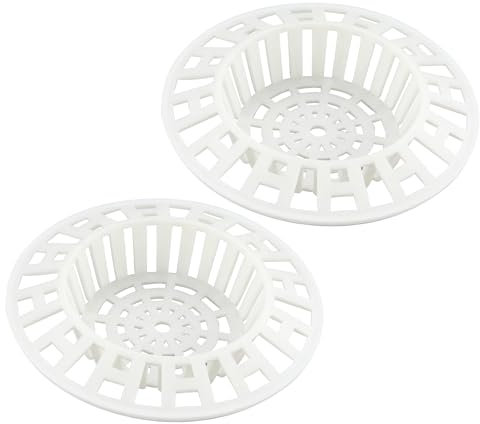 2 filtri per lavello, in plastica, per scarico, colore bianco, foro per capelli, in plastica, leggero, filtro per lavello, filtro di ritenzione per capelli, filtro di scarico, per cucina, bagno
