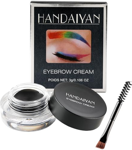 HISUNBEN Pomata per Sopracciglia, Gel Impermeabile per Sopracciglia, Pennello incluso, Lunga Durata, Nero