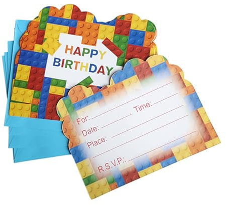 Set di 30 biglietti di invito per compleanno con buste, motivo: Happy Birthday