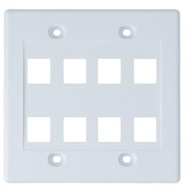 8 Port Keystone Faceplate - Dual Gang - White by Networx