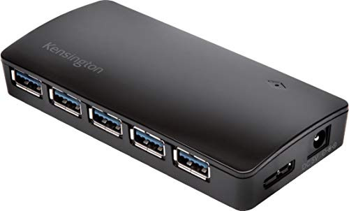 Kensington USB 3.0 Hub mit 7 Anschlüssen, Übertragungsgeschwindigkeit bis 5 Gbit/s - 4A Ladefunktion für Smartphones und Tablets, Plug-and-Play, HP, Dell, Windows, Macbook, K39123EU