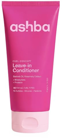 Ashba Botanics Leave-in Conditioner for Curly & Wavy Hair (237 ML) | Leave-in Cream For Men & Women | Paraben, Silicone Free | Premium Ingredients
