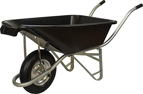 Pouring Tipping Wheelbarrow – 75L Capacity/ 150Kg Load, Black | Plastic Wheelbarrow with Easy Pour Design Ideal for Garden and Medium Industrial Use