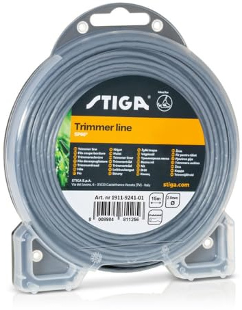 Stiga Trimmerschnur SP66, 15 m Länge, 2 mm Durchmesser, Rund Mit Rillen, Nylon Mähfaden