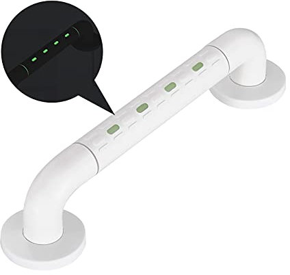 35 cm Maniglione Bagno Antiscivolo, NewBinn Maniglia per Doccia in Acciaio Inox e Nylon, Sicurezza Barre di Sostegno Vasca da Bagno Maniglioni per Disabili/Anziani/Bambini/Gravida, con Fluorescencia