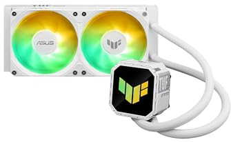 ASUS TUF Gaming LC III 240 ARGB White All-in-One Liquid CPU Refroidissement à eau (deux ventilateurs préinstallés, Aura ARGB, tuyaux de 400 mm, pour Intel LGA 1851, 1700, 1200 et AMD AM5 et AM4, blanc